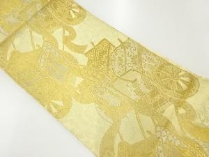 アンティーク　御所車模様織出し袋帯（材料）